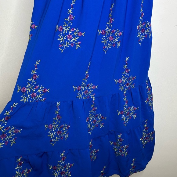 Betsey Johnson Floral Sweetheart-Bustier Tiered Midi Dress size 6 embroidered - Picture 5 of 9